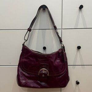 Coach Burgundy Leather Shoulder Bag